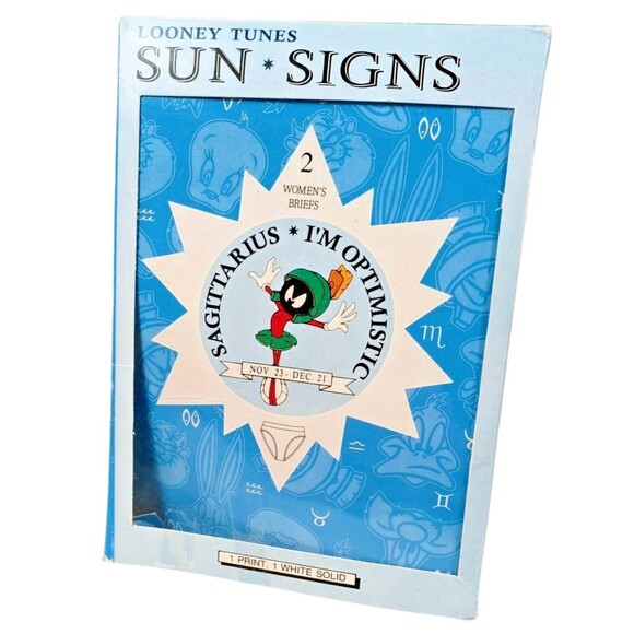 Vtg 1996 Looney Tunes Marvin the Martian Set of Panties NEW - Sagittarius L/XL - Picture 1 of 10